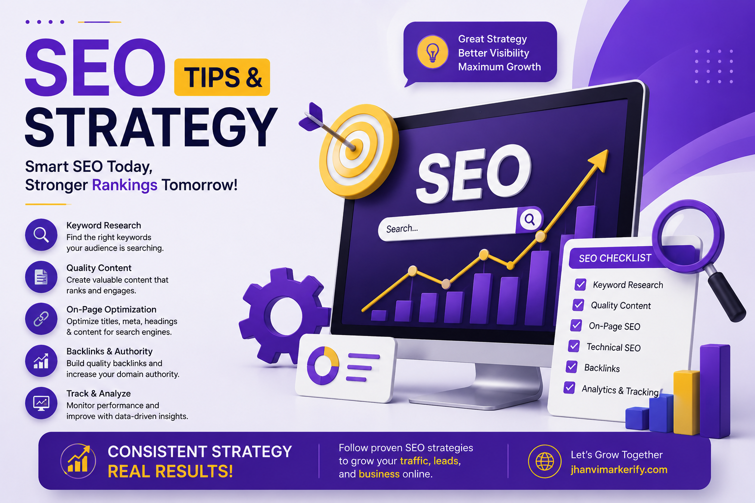 SEO tips and strategies for improving Google rankings, website traffic, and online visibility